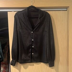 Elegant Black Button-Up Blouse